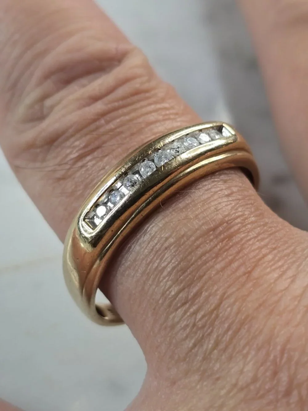 Mens Vintage Estate 10k Yellow Gold Diamond Ring 3.0g #E5185